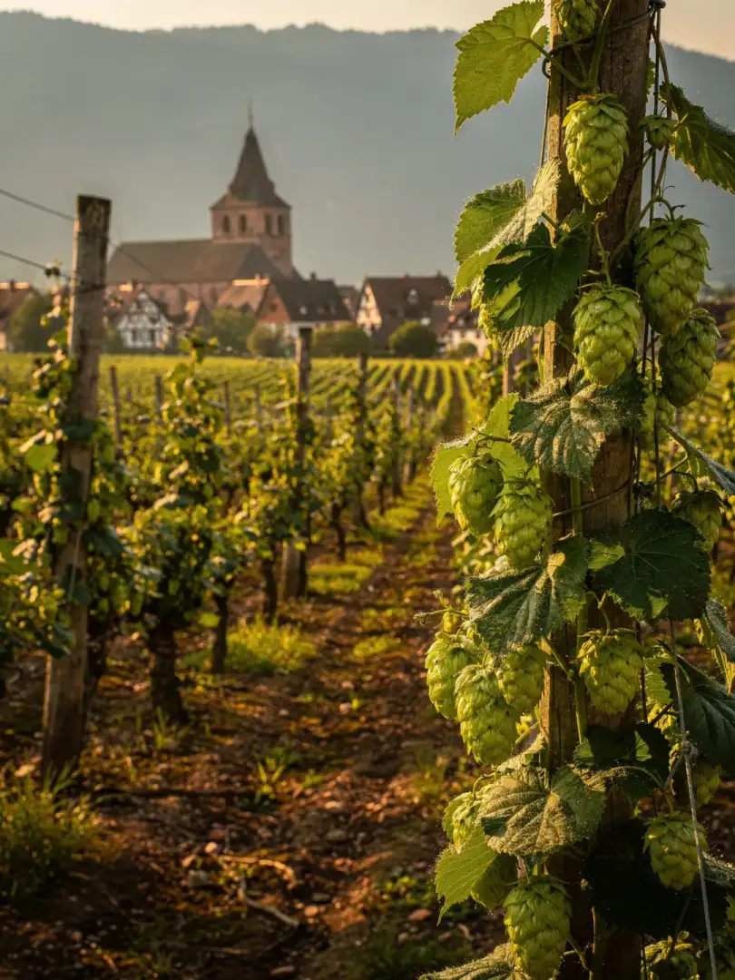 Hopfen in der Region Elsass