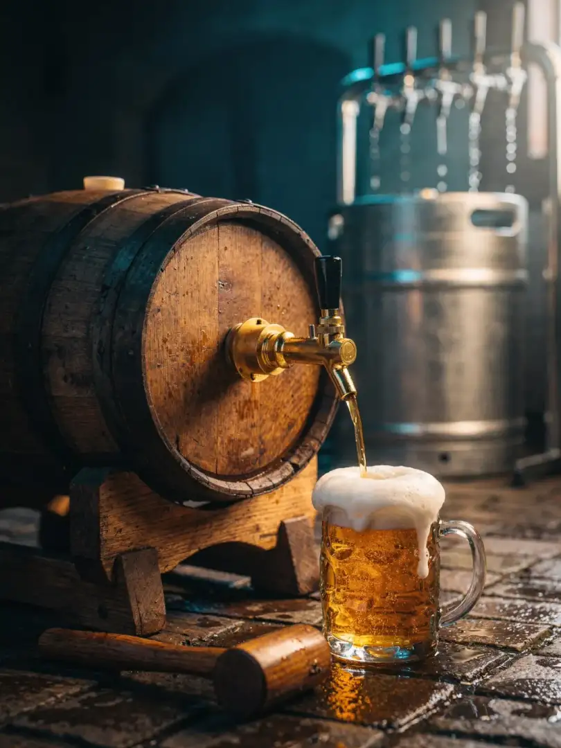 Tapping Beer: Cask, Wooden Barrel, Tap and the 7-Minute Pour