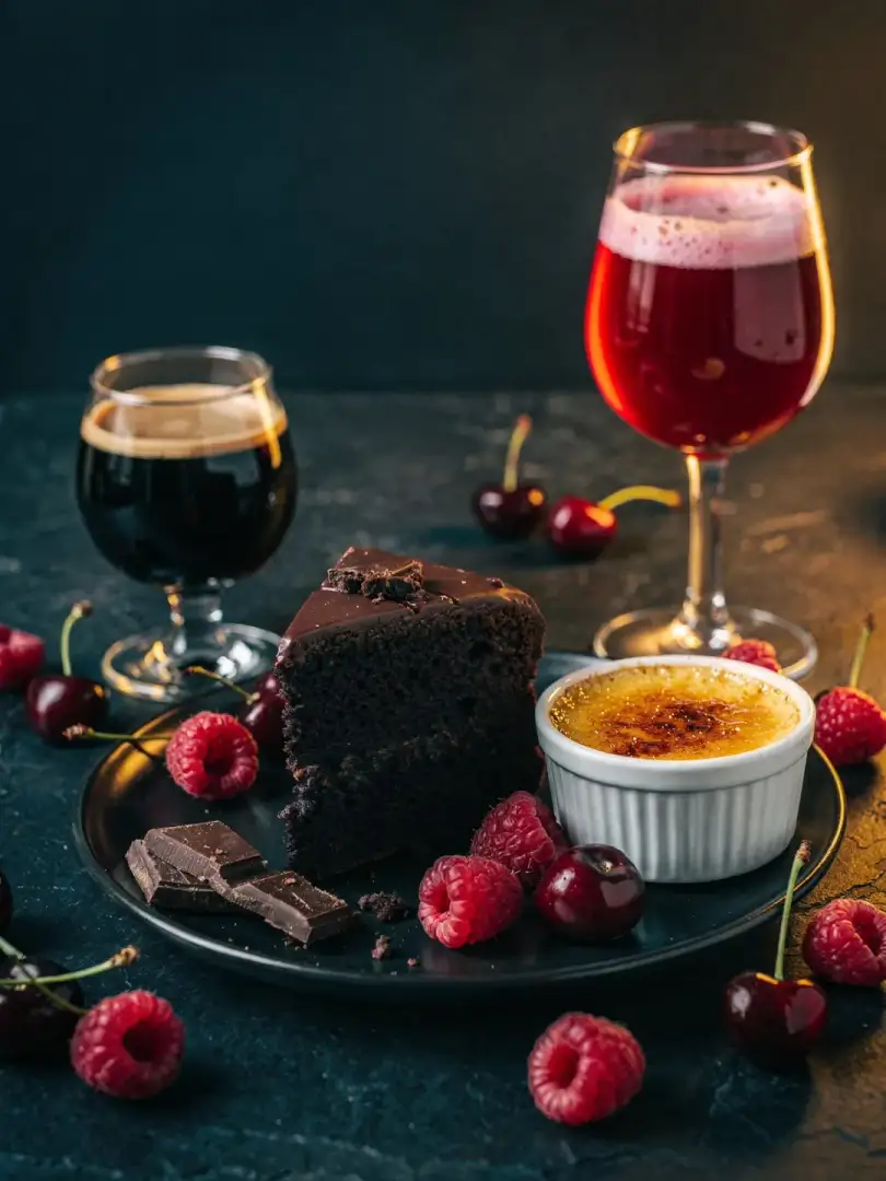 Bier zu Dessert und Schokolade