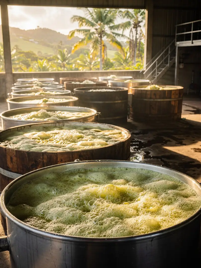 Fermentation in the region Center & South: Le François to Sainte-Luce