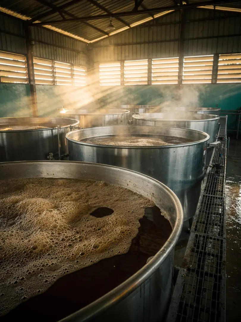 Fermentation in the region Demerara: Diamond & El Dorado