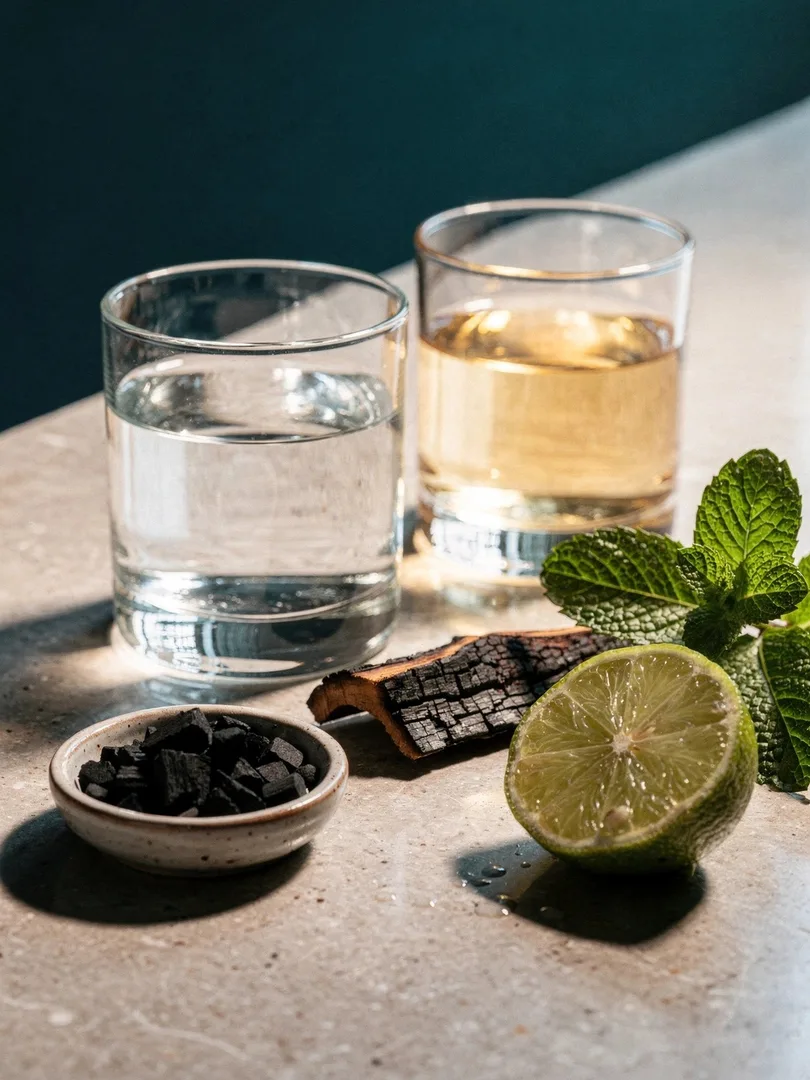 Matured yet still white: how activated charcoal decolorizes rum