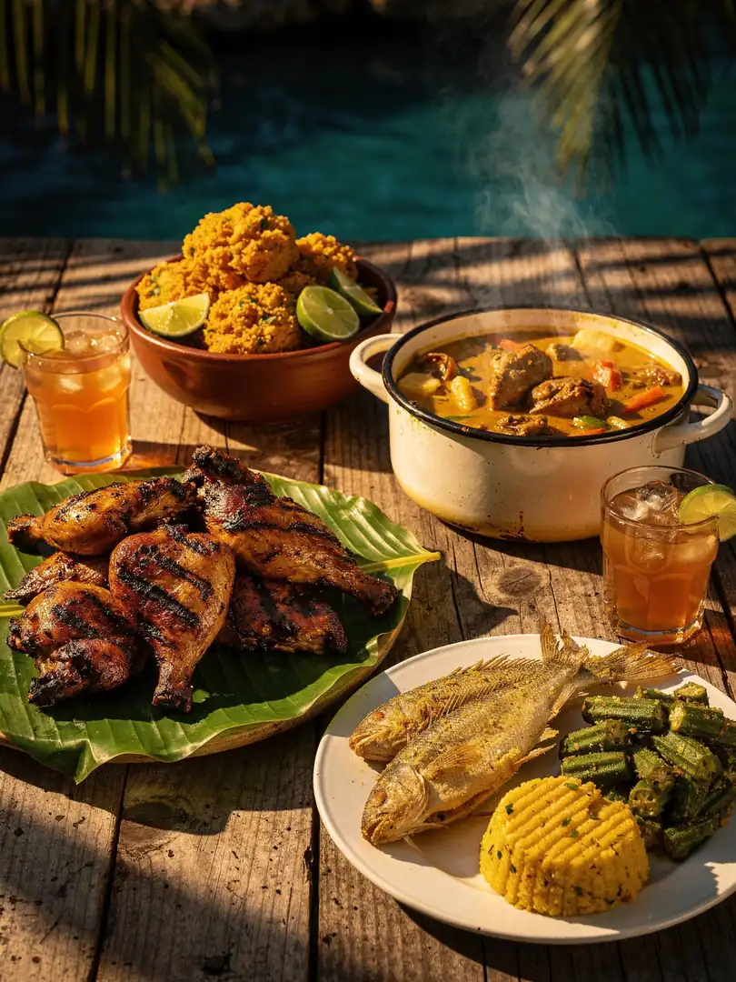 Karibische Küche und Rum: Jerk, Accras, Colombo, Flying Fish