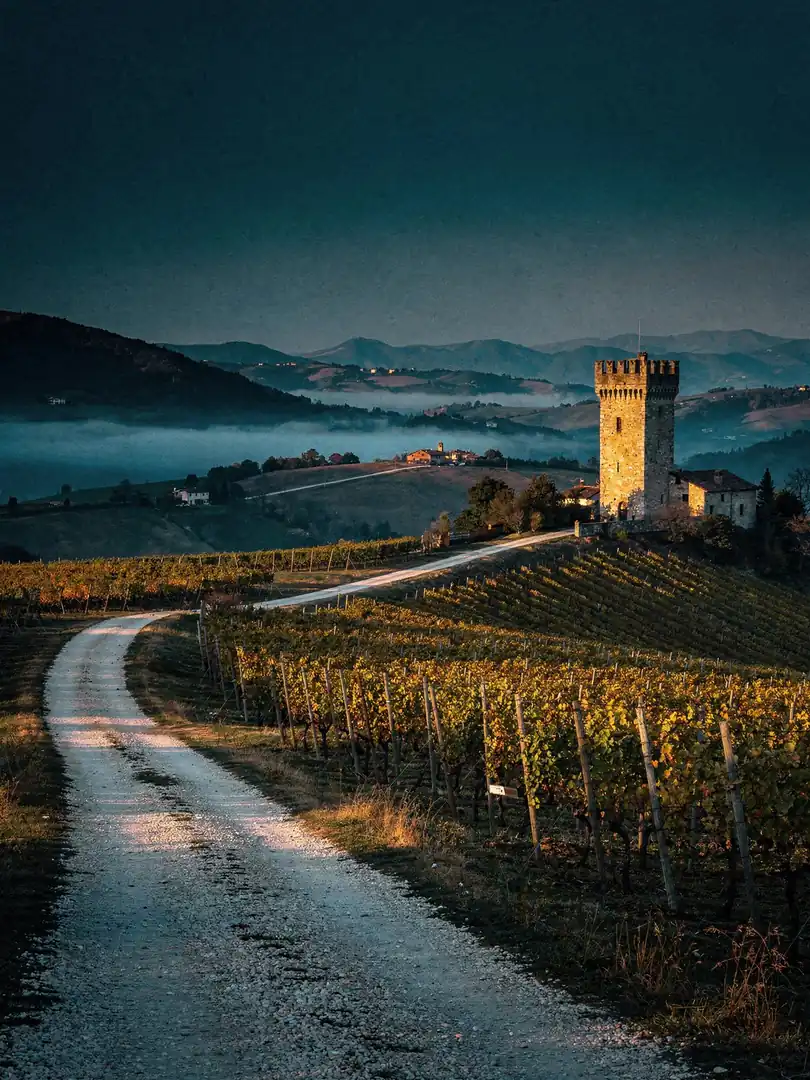 Landschaft der Region Oltrepò Pavese