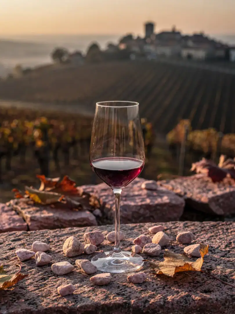 Glassware in the region Beaujolais