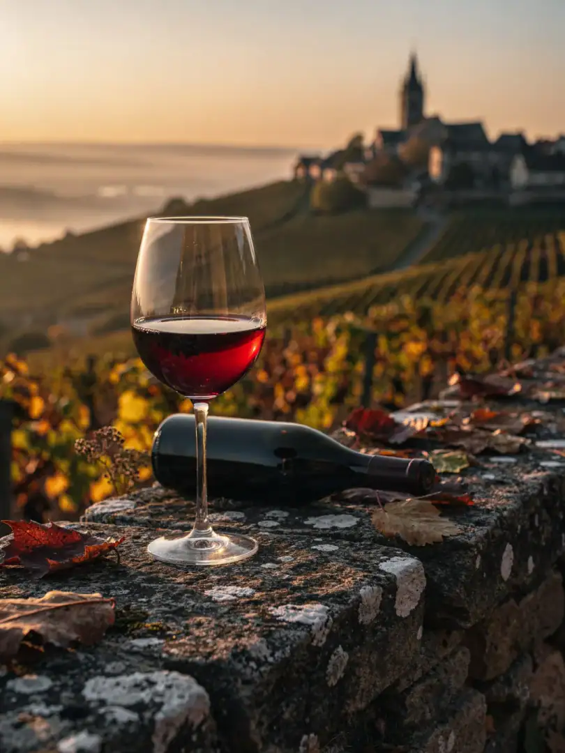 Glassware in the region Burgundy