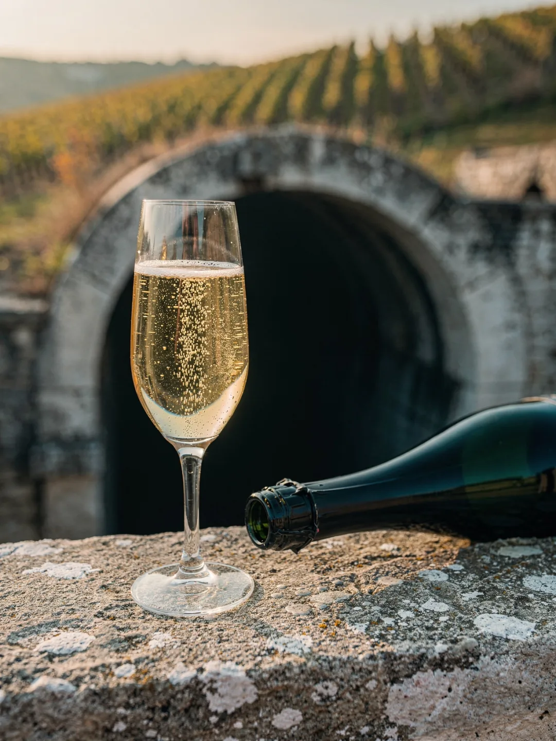 Gläser in der Region Champagne