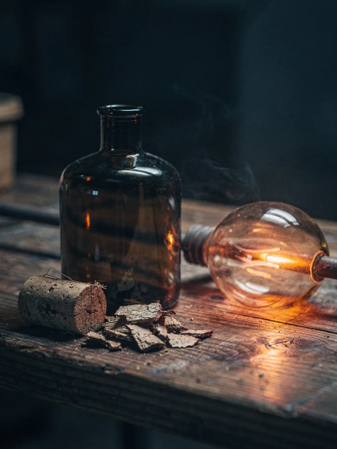 Glasflasche und Korken
